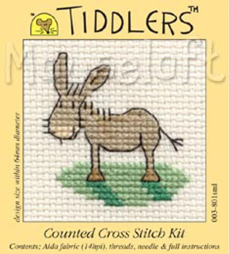 Tiddlers Mini Cross Stitch Kit - Donkey